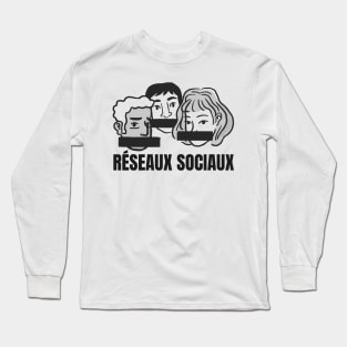 censure reseaux sociaux illustration Long Sleeve T-Shirt